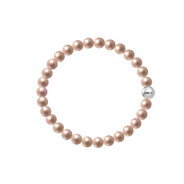 Bracciale Perla rosa senza chiusura con inserti oro 18kt