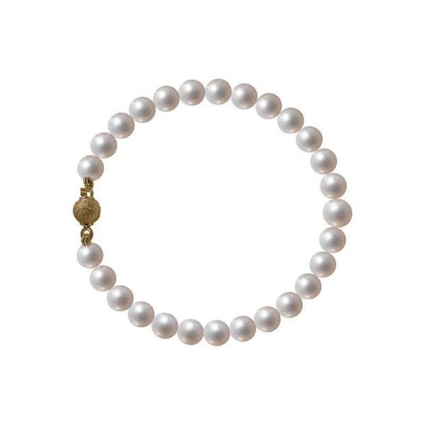 Bracciale di perle naturali e chiusura in oro giallo 18 kt