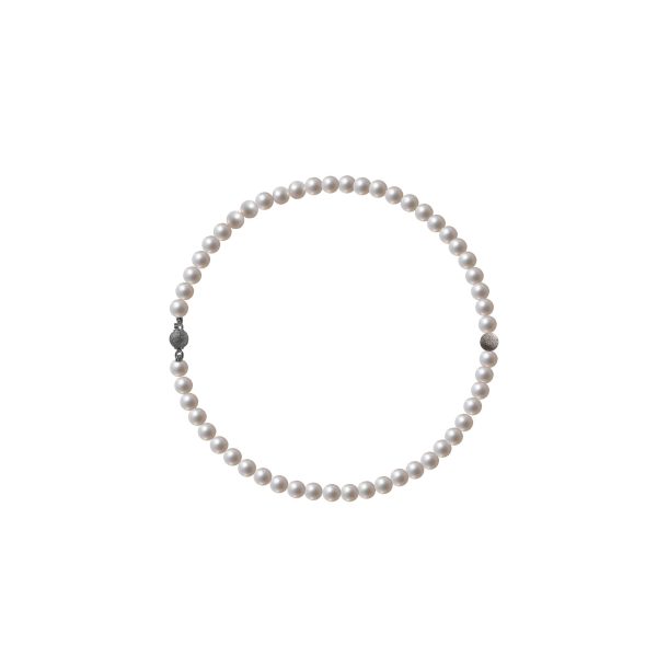 Bracciale perle naturali e un inserto in oro bianco 18kt