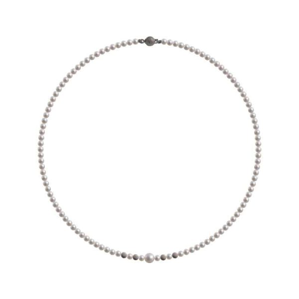 Collana perle naturali e oro bianco 18kt B17