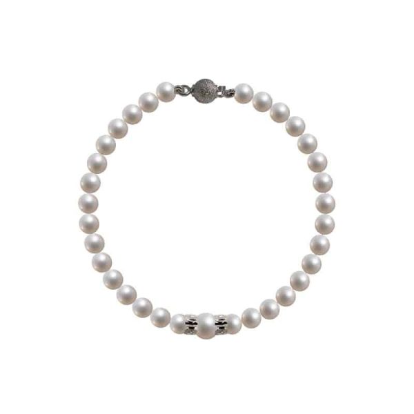 Bracciale di Perle naturali con inserti in oro 18 kt  B 21