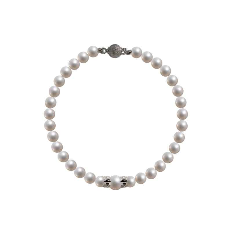 Bracciale di Perle naturali con inserti in oro 18 kt B 21