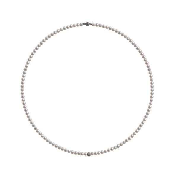 Collana di perle naturali e un inserto in oro bianco 18kt