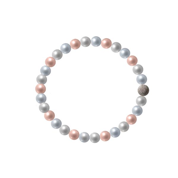 Bracciale Perla multicolor 2 senza chiusura con inserti oro 18kt