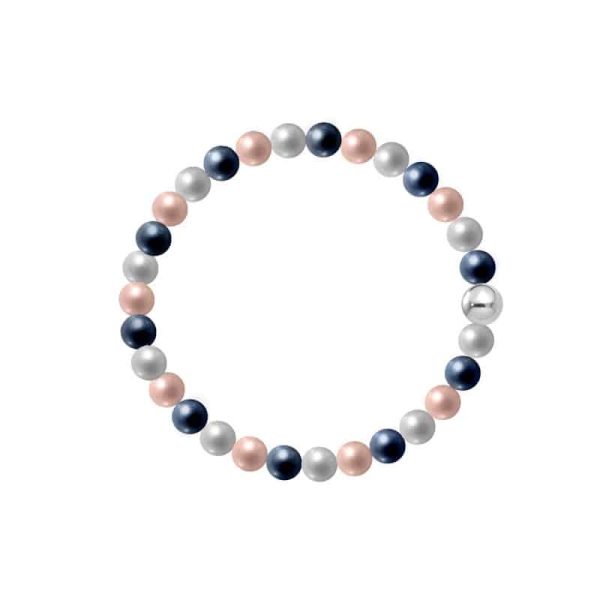 Bracciale Perla multicolor 1 senza chiusura con inserti oro 18kt