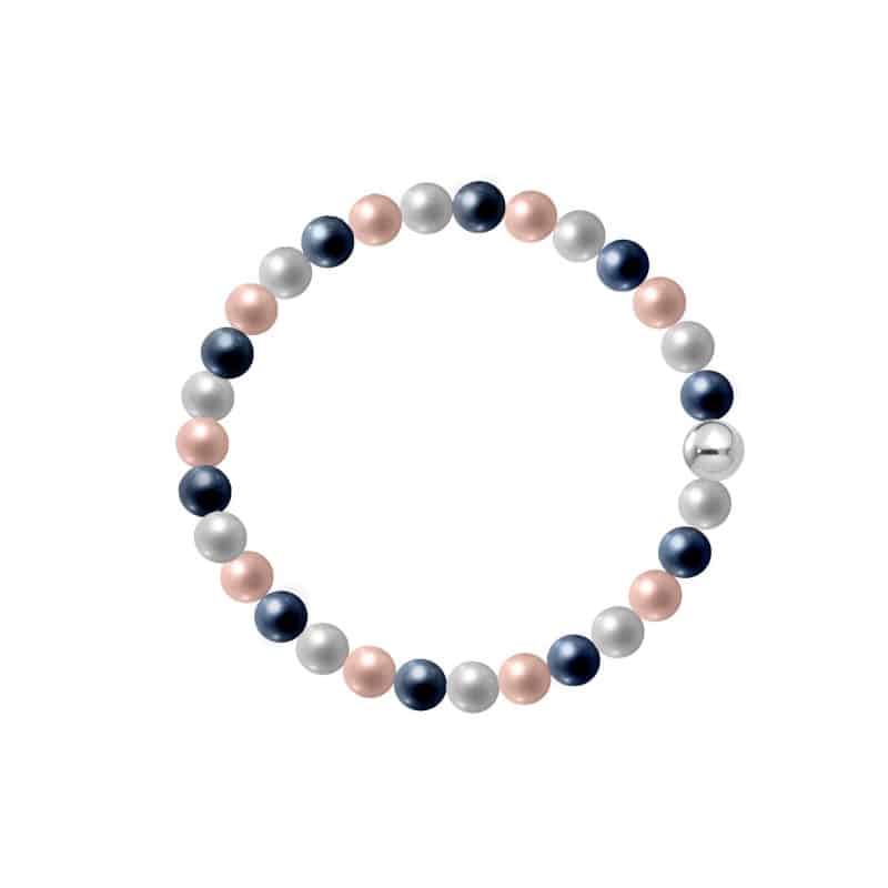 Bracciale Perla multicolor 1 senza chiusura con inserti oro 18kt