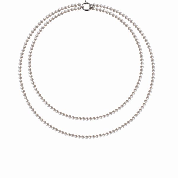 Collana Perle naturali doppio filo ed oro 18kt     B23
