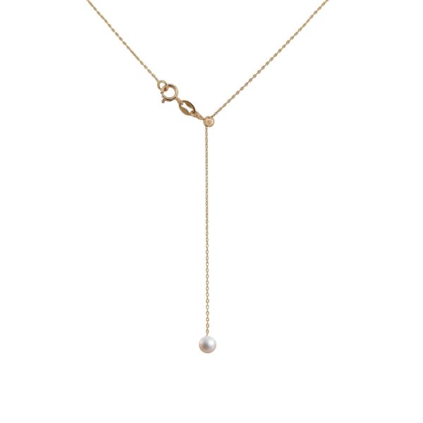 Collana saliscendi in oro 18kt e perla ciondolo   B60