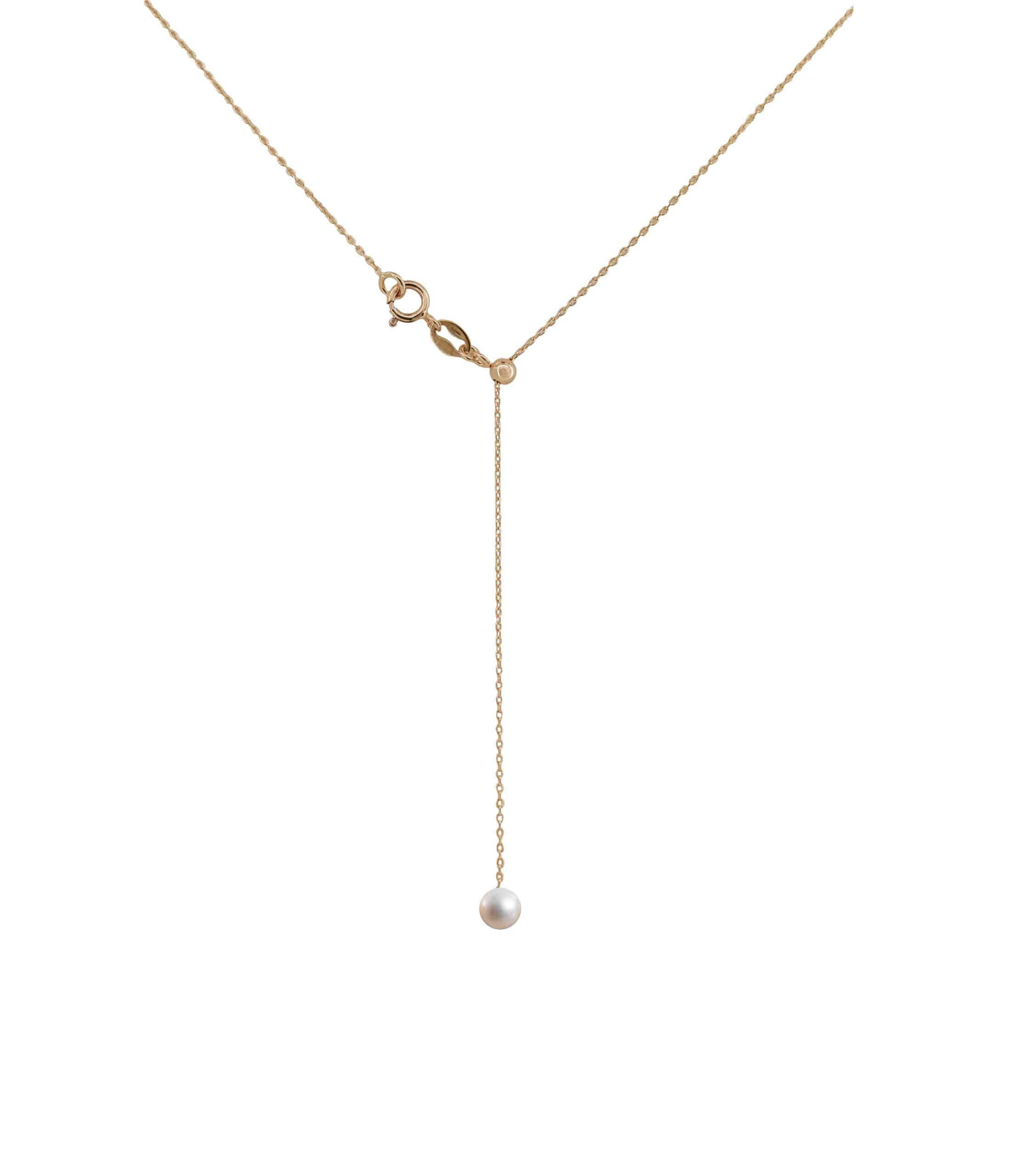 Collana saliscendi in oro 18kt e perla ciondolo B60