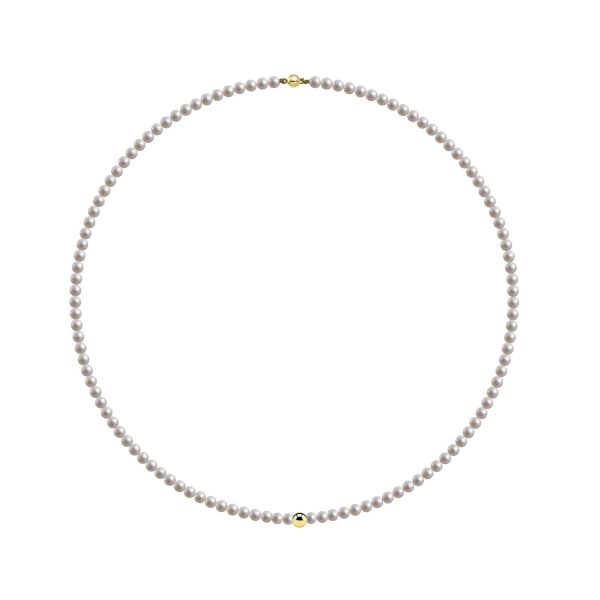 Collana di perle naturali e un inserto in oro giallo 18kt