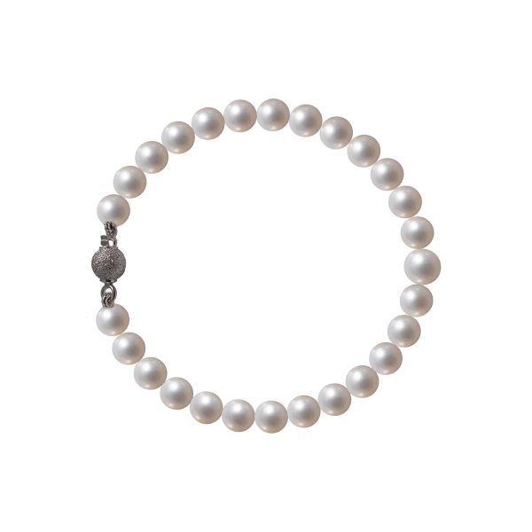 Bracciale perle naturali e chiusura in oro bianco 18 kt